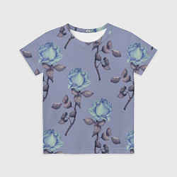 Футболка детская Голубые розы, цвет: 3D-принт