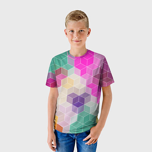 Детская футболка Абстрактный разноцветный узор / 3D-принт – фото 3