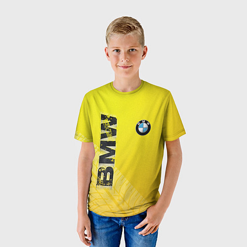 Детская футболка BMW СЛЕДЫ ШИН БМВ / 3D-принт – фото 3