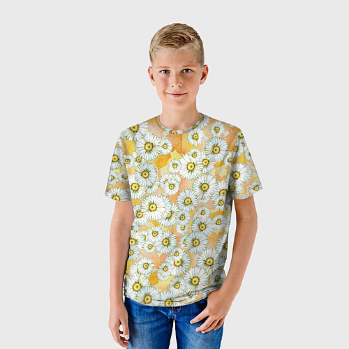 Детская футболка Раз - ромашка, два - ромашка / 3D-принт – фото 3
