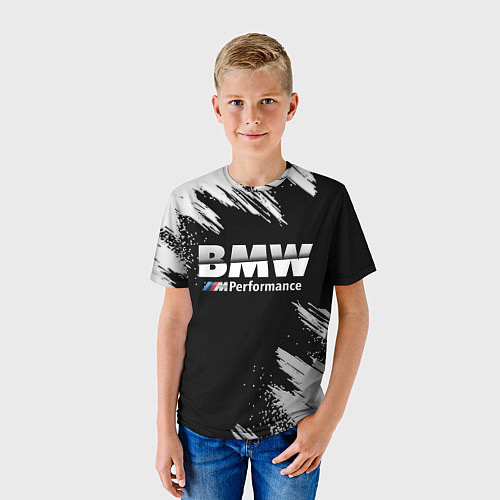 Детская футболка БМВ РАЗРЕЗАННОЕ ЛОГО / 3D-принт – фото 3