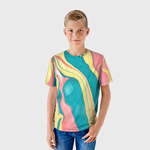Детская футболка Красочный развод / 3D-принт – фото 3