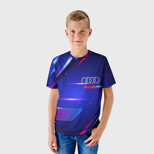 Детская футболка Ауди Audi синива / 3D-принт – фото 3