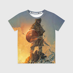 Футболка детская Винланд стоит на скале сага, цвет: 3D-принт