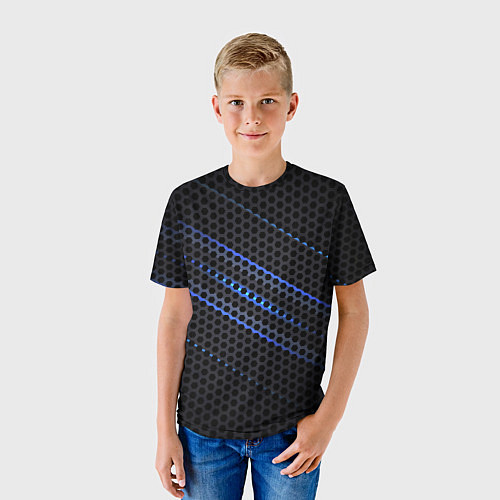Детская футболка СТАЛЬНАЯ СЕТКА НЕОН STEEL MESH NEON / 3D-принт – фото 3