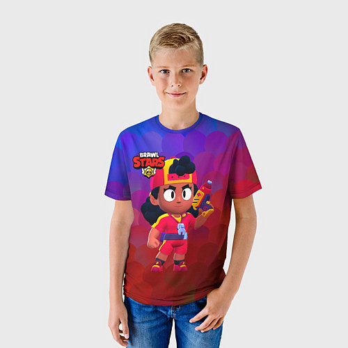 Детская футболка Meg Brawl Stars Мэг / 3D-принт – фото 3