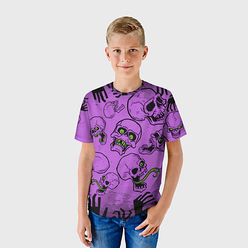 Детская футболка Живые мертвецы Кладбище черепов / 3D-принт – фото 3