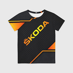 Футболка детская Skoda Gold Шкода, цвет: 3D-принт