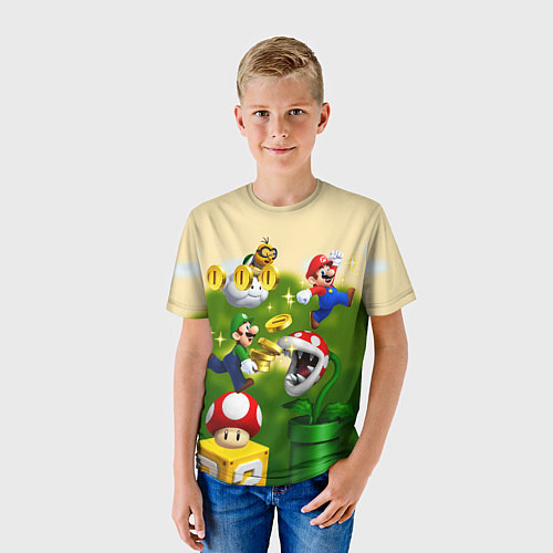 Детская футболка Mario Coins / 3D-принт – фото 3