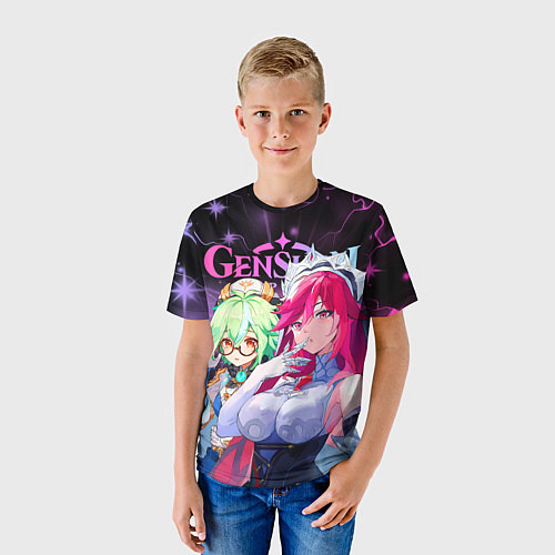 Детская футболка Розария и Сахароза, Genshin Impact / 3D-принт – фото 3