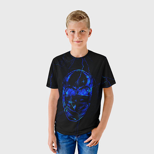 Детская футболка C-19 череп в маске / 3D-принт – фото 3