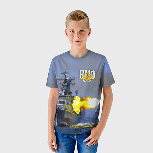Детская футболка Выстрел из крейсера / 3D-принт – фото 3
