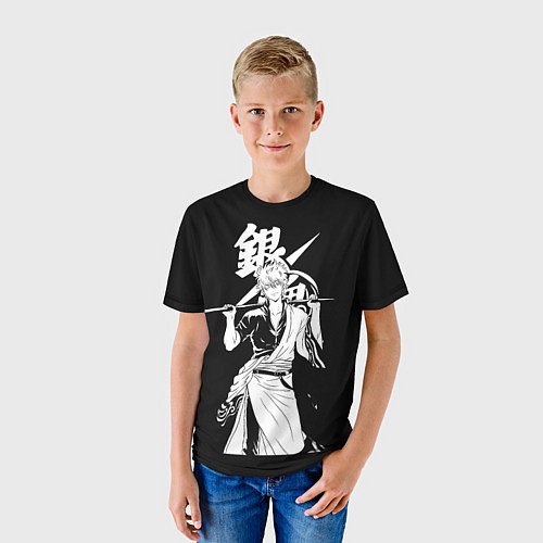 Детская футболка Гинтоки Саката держит меч Гинтама / 3D-принт – фото 3
