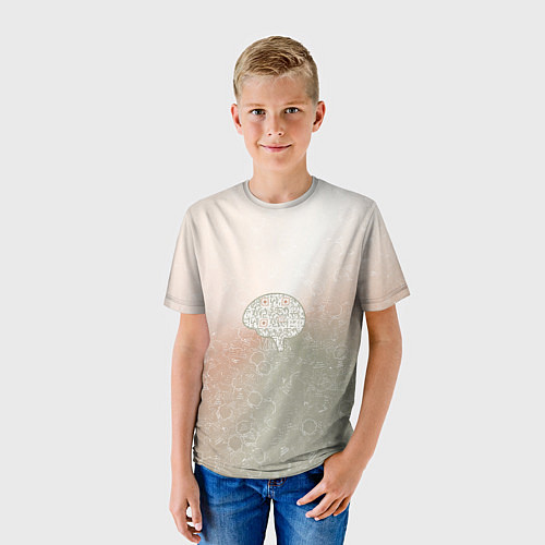 Детская футболка Мозг на фоне АПВ 7 1 22 / 3D-принт – фото 3