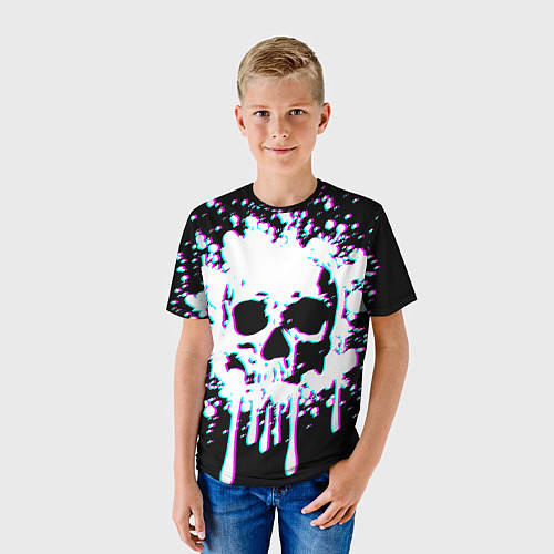 Детская футболка Мерцающий череп / 3D-принт – фото 3
