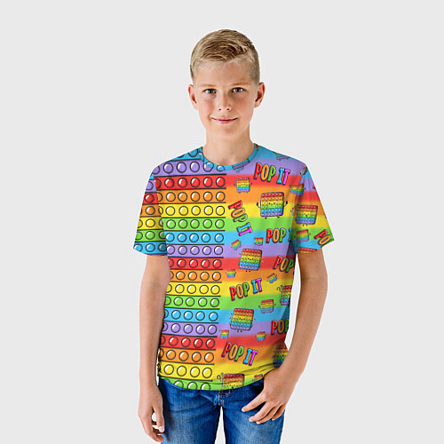 Детская футболка POP IT СМАЙЛЫ / 3D-принт – фото 3