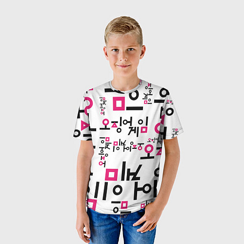 Детская футболка LOGO PATTERN SQUID GAME / 3D-принт – фото 3