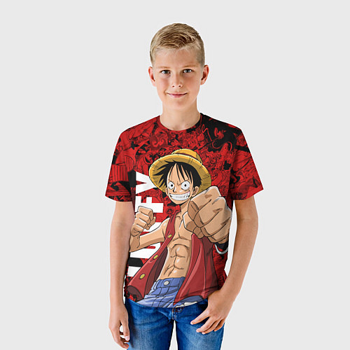 Детская футболка Манки Д Луффи, One Piece / 3D-принт – фото 3