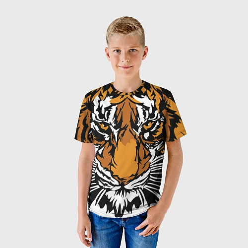 Детская футболка Взгляд хозяина джунглей / 3D-принт – фото 3