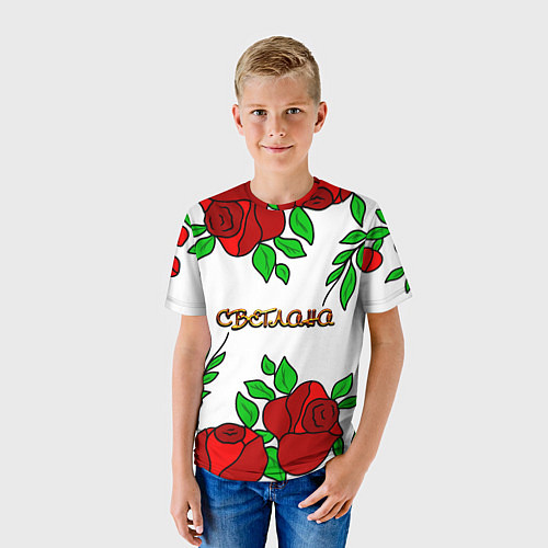 Детская футболка Светлана в розах / 3D-принт – фото 3