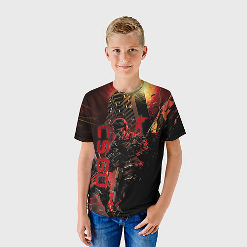 Детская футболка CS GO SPECIAL OPERATION RED ALERT SKIN КС ГО КРАСН / 3D-принт – фото 3