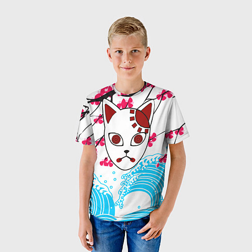 Детская футболка МАСКА КЛИНОК, РАССЕКАЮЩИЙ ДЕМОНОВ / 3D-принт – фото 3