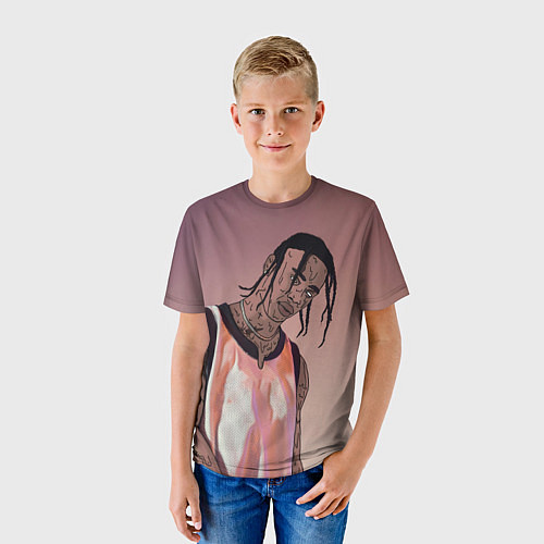 Детская футболка Потёкший Тревис / 3D-принт – фото 3