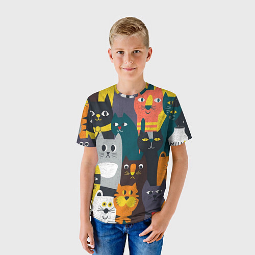 Детская футболка Крутые коты / 3D-принт – фото 3