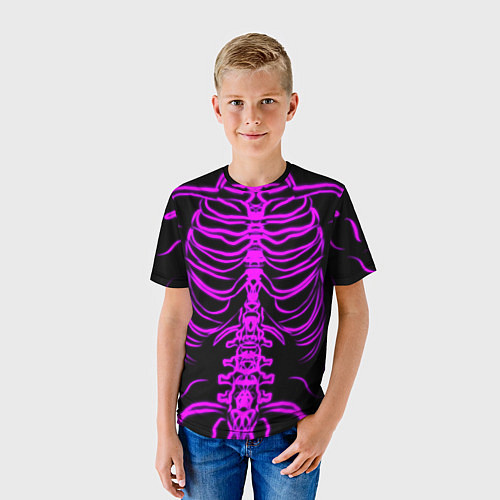Детская футболка Розовые кости / 3D-принт – фото 3
