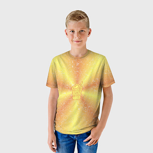 Детская футболка Коктейль на фоне АПВ 10 2 6 14 / 3D-принт – фото 3