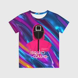 Футболка детская Игра в кальмара - переливающийся фон, цвет: 3D-принт