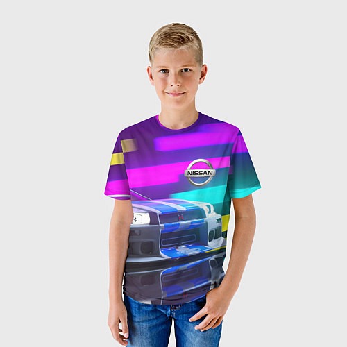 Детская футболка NISSAN GT-R SKYLINE / 3D-принт – фото 3