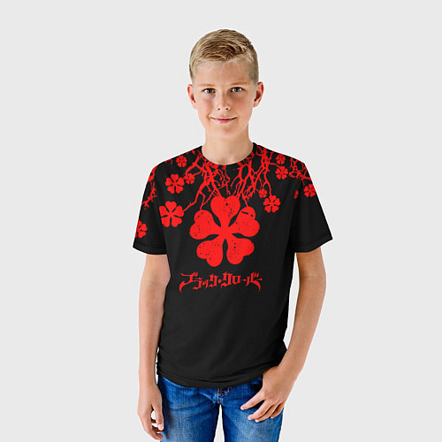 Детская футболка Дерево с Чёрный клевером / 3D-принт – фото 3