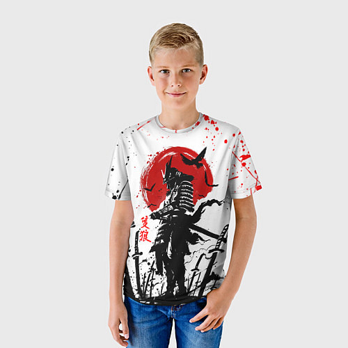 Детская футболка GHOST OF TSUSHIMA ПРИЗРАК ЦУСИМЫ КРАСНОЕ СОЛНЦЕ / 3D-принт – фото 3