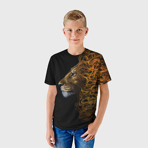 Детская футболка ПЛАМЕННЫЙ ЛЕВ / 3D-принт – фото 3