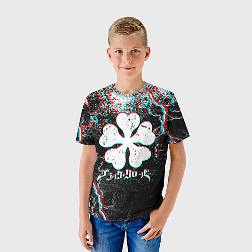 Детская футболка BLACK CLOVER GLITCHF FLASHES / 3D-принт – фото 3