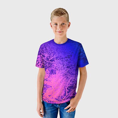 Детская футболка Абстрактный пурпурно-синий / 3D-принт – фото 3