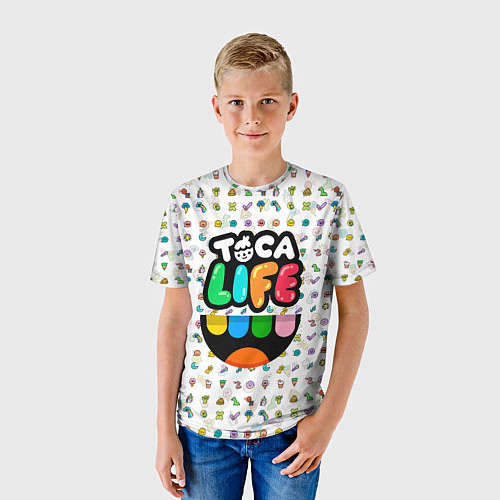 Детская футболка Toca Boca Тока Бока Паттерн / 3D-принт – фото 3