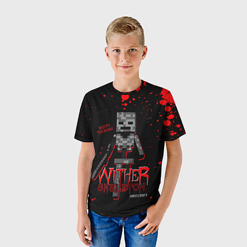 Детская футболка WITHER SKELETON / 3D-принт – фото 3