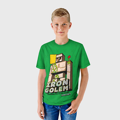Детская футболка Железный Голем - Minecraft / 3D-принт – фото 3