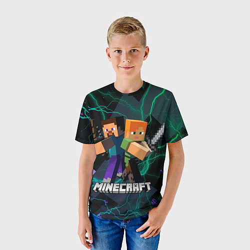 Детская футболка Молнии Майнкрафт / 3D-принт – фото 3