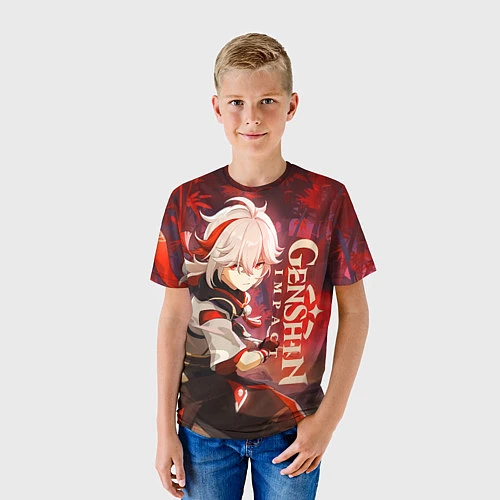 Детская футболка Геншин импакт: Кадзуха / 3D-принт – фото 3