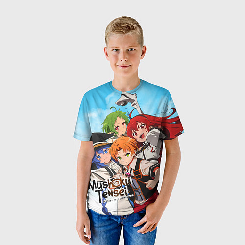 Детская футболка Реинкарнация безработного главные герои / 3D-принт – фото 3