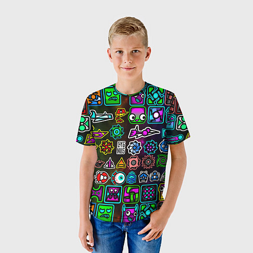 Детская футболка GEOMETRY DASH ГЕРОИ / 3D-принт – фото 3