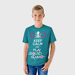 Футболка детская Keep calm and play squid game, цвет: 3D-принт — фото 2