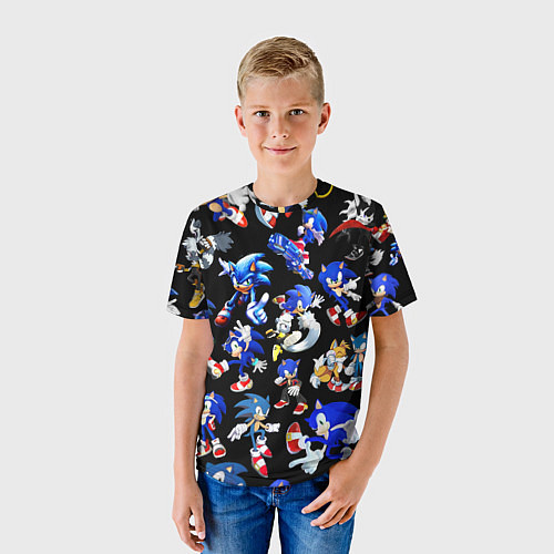 Детская футболка SONIC PATTERN HERO СОННИК / 3D-принт – фото 3
