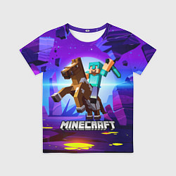 Футболка детская Minecraft на коне!, цвет: 3D-принт