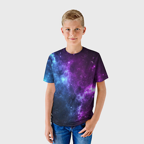 Детская футболка NEON GALAXY НЕОНОВЫЙ КОСМОС / 3D-принт – фото 3