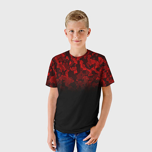 Детская футболка BLACK RED CAMO RED MILLITARY / 3D-принт – фото 3