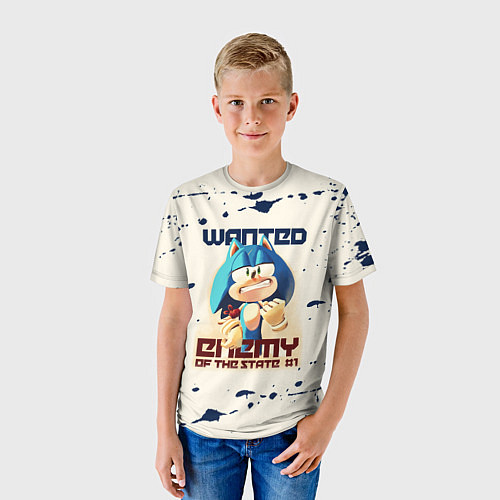 Детская футболка SONIC WANTED СОНИК / 3D-принт – фото 3